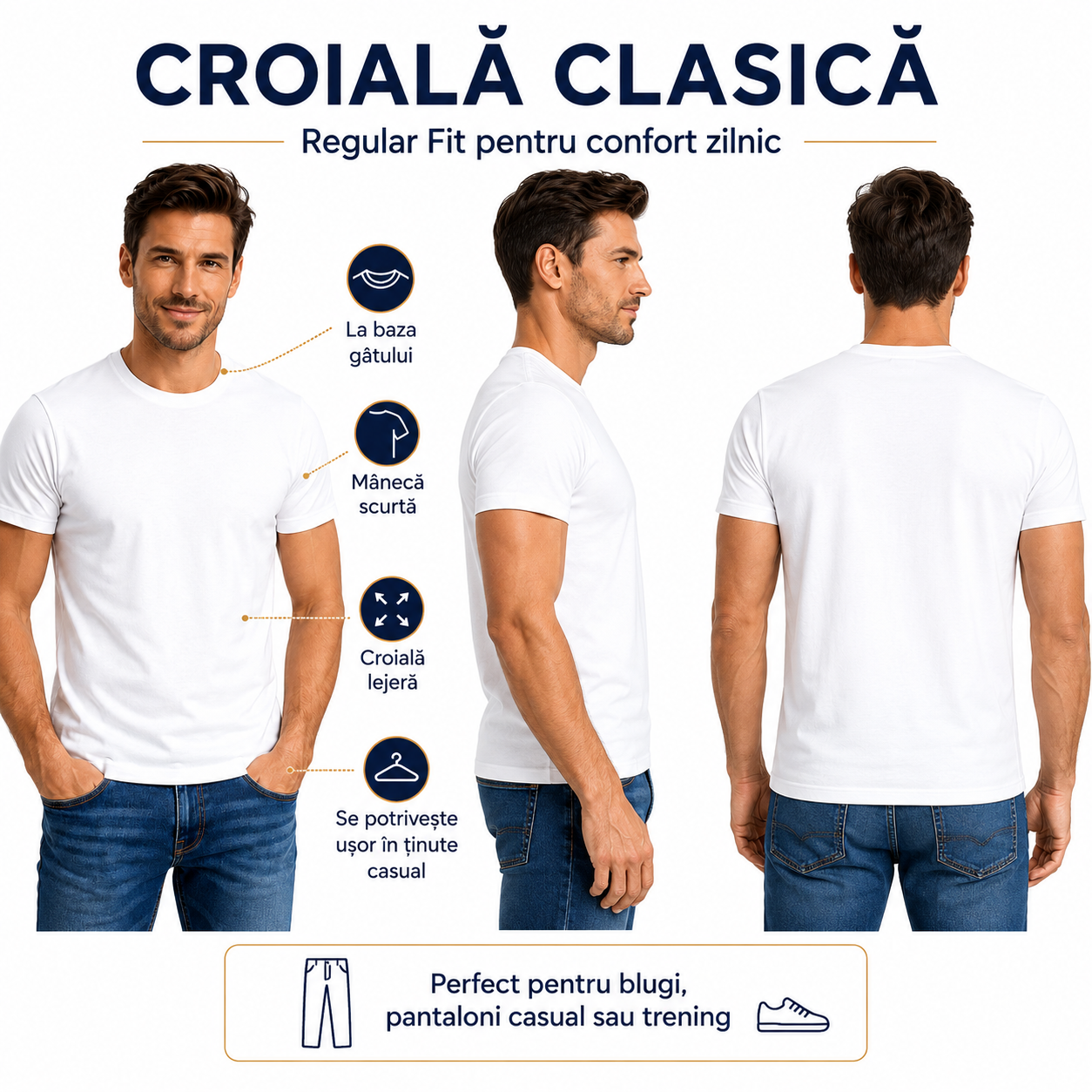 croiala clasica set 5 tricouri